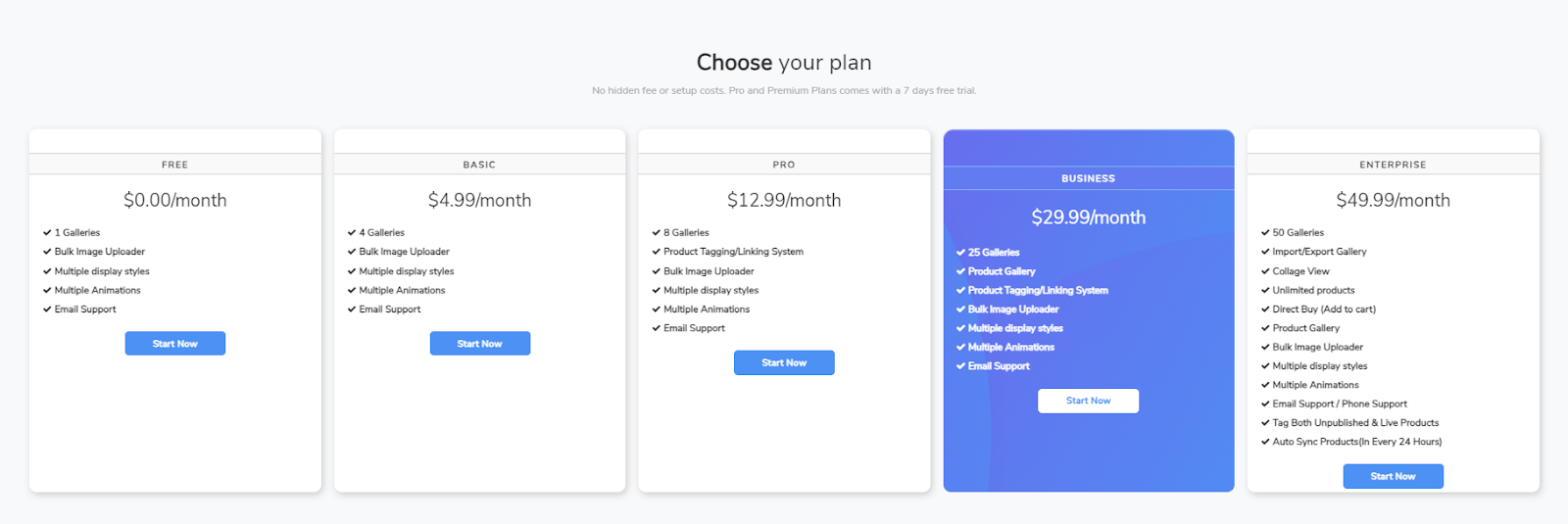 Lookbook ‑ Shoppable Galleries pricing plan 